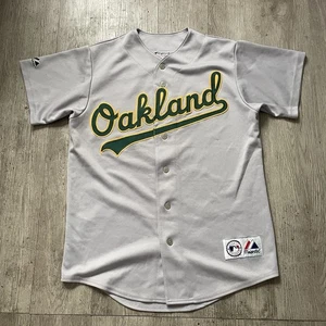 Authentic Majestic A’s Eric Chavez #3 Oakland Athletics MLB Stitched Jersey Sz M - Picture 1 of 5
