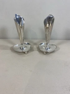 Pair of Hans Jensen Calla Lily Candlesticks Candle Holders - Picture 1 of 5