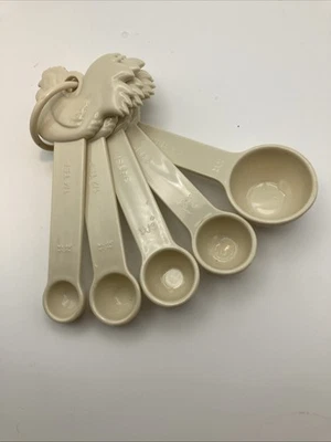 Paula Deen Nesting Chicken Rooster 5 pc Measuring Spoon Set Almond Color - Image 1 of 4