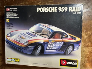 VINTAGE BURAGO 1/24 SCALE DIECAST METAL KIT Porsche 959 Unmade Opened Box Model - Bild 1 von 5
