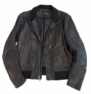 Rag And Bone Leather Jacket Men’s 38 NWT $1,295 Msrp Black Genuine Leather  - Picture 1 of 7