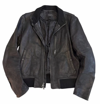 Rag And Bone Leather Jacket Men’s 38 NWT $1,295 Msrp Black Genuine Leather  - Image 1 of 4