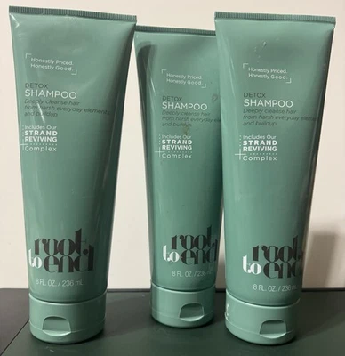 Новый/запечатанный! (3) Шампунь-шампуни Root to End DETOX веганские/без жестокости (8 жидких унций) - Изображение 1 из 4