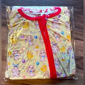 Bambus 2T Häschen Pyjama Schlafanzug Langarm Reißverschluss Footie BRANDNEU Ostern weich Küken - Bild 1 von 3