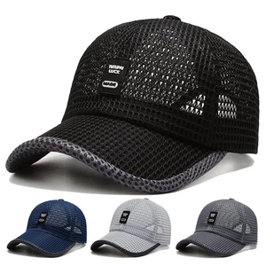 Men's Mesh Baseball Cap Breathable Snapback Trucker Hat for Summer Outdoor- Use - Picture 1 of 14