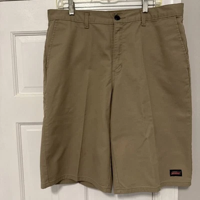 Pantalones Cortos Dickies Para Hombre Caqui Bolsillos Frontales Planos Talla 36 Poliéster Algodón Foto 1 de 4