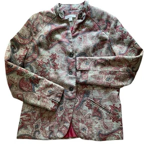Coldwater Creek Damen Paisley Tapestry Tweed Blazer 14 XL Sakko Braun Karriere - Bild 1 von 6