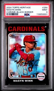 2024 Topps Heritage Masyn Winn bordo cromato-nero #284 PSA 9 cardinali - Foto 1 di 2