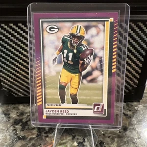 2025 Panini Donruss - Jayden Reed - Purple Press Proof #49 - Green Bay Packers - Picture 1 of 3