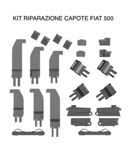 Kit completo riparazione capote fiat 500 Cabrio 24 guide tettuccio tettino 500c. - Foto 1 di 11