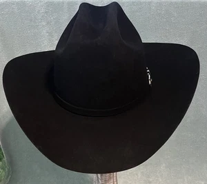 Stetson Black “Apache” Felt Cowboy Hat 4” Brim Size 7-1/4 w/ Box VGC Preowned - Picture 1 of 14