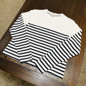 AYR Slushy Holiday gestreiftes Langarmshirt marineblau/weiß Größe Small - Bild 1 von 8