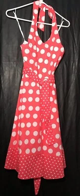 Vestido halter forrado a lunares melocotón/naranja talla 14 ediciones raras para niñas Foto 1 de 4