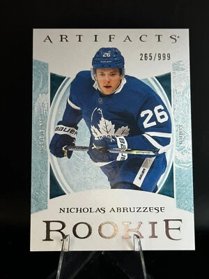 22-23 UD Artifacts Rookie - Leafs - Nicholas Abruzzese   #'d/999 - Image 1 of 2