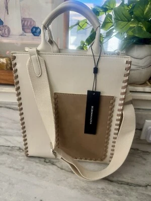 Bolso de Mano BCBG Max Azria Grande Dos Tonos Beige Bandolera Opcional, ¡Nuevo!  Foto 1 de 4