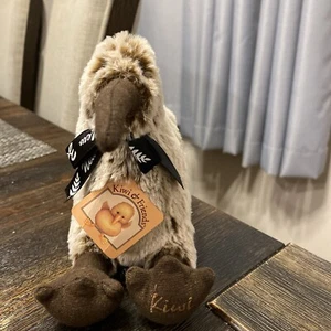 Kiwi & Friends New Zealand Kiwi Bird Plush Chirp Button SOUND WORKS Brown 6" - Picture 1 of 4
