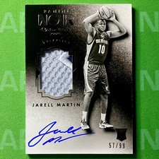 Jarell Martin Rookie Patch Auto #'d /99 Black & White 2015-16 Panini Noir RPA