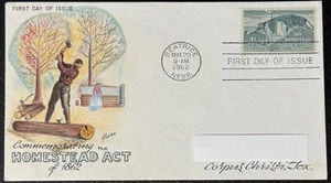 FDC Commemorating : Homestead Act of 1862  w/Personalized Cachet - Picture 1 of 2
