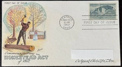 FDC Commemorating : Homestead Act of 1862  w/Personalized Cachet - Image 1 of 2