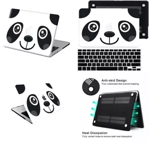 2in1 Cartoon Panda Rubberized Hard Cut Out Case KB Cover For New Macbook Air Pro - Picture 1 of 10