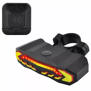 Smart Bike Tail Light 31 Leds Bicycle Turn Signal With Alarm USB Rechargeable 1x - Picture 1 of 12