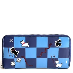 Cartera grande Matiné Radley Snakes And Radders de cuero azul con cremallera redonda nueva PVP £99 - Imagen 1 de 6