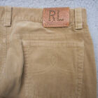 Vintage Ralph Lauren Pants Womens 12 Tan Corduroy Straight Leg Fit 33x32.5