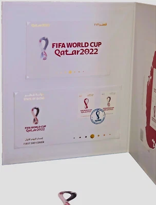 FIFA 2022 QATAR EMBLEM FOLDER :FDC+MS SHEET+POST CARD MNH - Image 1 of 4
