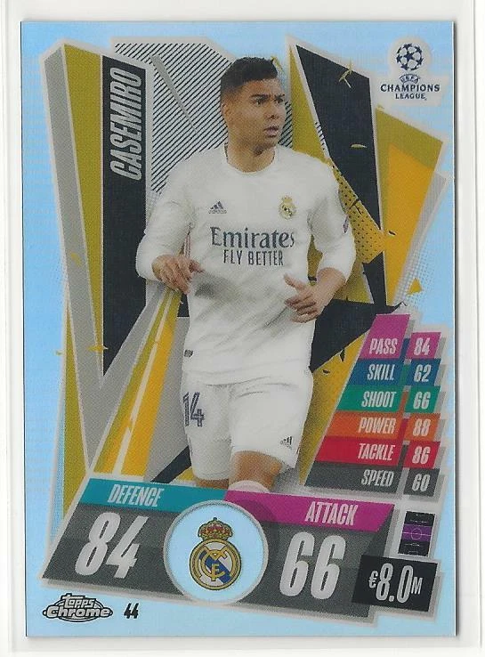2020-21 Topps Chrome Match Attax Casemiro Refractor Real Madrid C.F. - Image 1 of 1