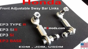 Honda Civic EP3 Hatch Adjustable Front Sway Bar End Links Type R SIR Si JDM USDM - Imagen 1 de 2