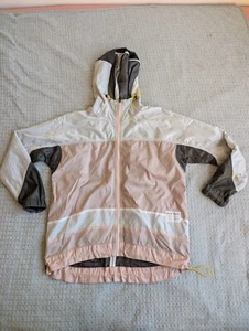 G-Star Jacket Women Small Pink Gray Colorblock Full Zip Hooded Windbreaker - Picture 1 of 16