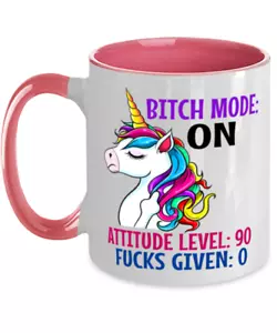 Mug Funny UNICORN Gift, Bitch Mode ON, Cute Unicorn Mug, Funny Coffee Mug - Picture 1 of 2