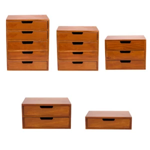 Wooden Drawer Cabinet Desktop Organiser Office Stationery & A5 Documents Storage - Picture 1 of 20