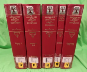 Genealogies in the Library of Congress Bibliography Hardcover 5 Volume Set - Picture 1 of 9