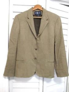 Ralph Lauren Hecho en EE. UU. Marrón Espiga Algodón Cachemira Blazer Chaqueta 14 - Imagen 1 de 4