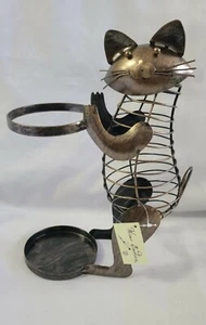 Metal Wine Bodies Machelle Cat Cork 1 Bottle Tabletop Wine Bottle Rack  (New) - Picture 1 of 5