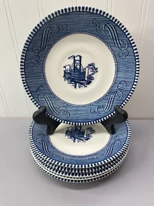 Currier and Ives Mississippi Steamboat Small Saucer / Snack Plates 6” Set Of 6 - Picture 1 of 8