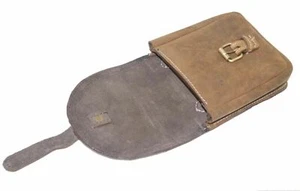 Rough Brown Pure Leather Magnetic Tank Pouch Messenger Bag Universal Fit - Picture 1 of 4