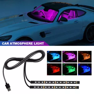 Car Interior Atmosphere Backlight Ambient Mood Foot Light 12V LED With Cigarette - Picture 1 of 38
