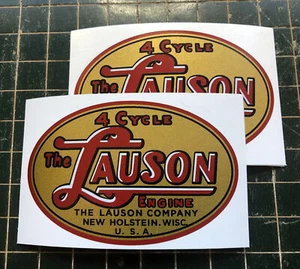 Lauson Engine #2 Tecumseh calcomanía estilo temprano TLC RSC ovalada metálica dorada 3" juego 2 - Imagen 1 de 1