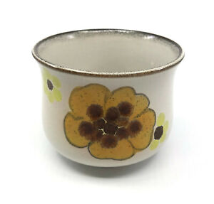 Denby UK Open Sugar Bowl Minstrel Pattern 1970s Stoneware Floral 2.5in Vintage