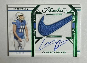 2023 Flawless Cameron Dicker Game Worn Nike Swoosh Patch Auto 2/2 - Picture 1 of 2