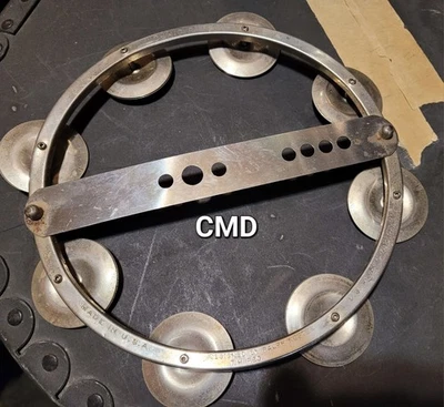 VINTAGE ORIGINAL RALPH KESTER CHING RING HIHAT CYMBAL STAND TAMBOURINE - Image 1 of 2