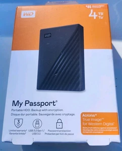 WD My Passport Portable HDD. Backup With Encryption. 4TB. - Picture 1 of 2