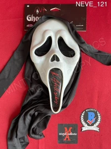 Máscara facial fantasma firmada autografiada por Neve Campbell Beckett certificado de autenticidad Scream Sidney - Imagen 1 de 9