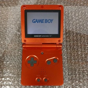 Nintendo Game Boy Advance SP Handheld System Back Light Flame Red AGS-001 Tested - Picture 1 of 13