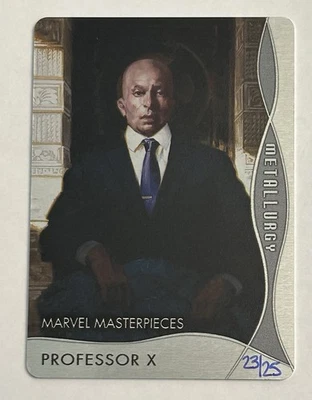 2020 Marvel Masterpieces Professor X M-11 Metallurgy Metal Parallel Card 23/25 - Image 1 of 2