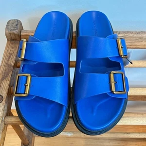 Neue Banana Republic elektrische blaue Sandale mit doppeltem Riemen und Schnalle 9us Resort Wear - Bild 1 von 8