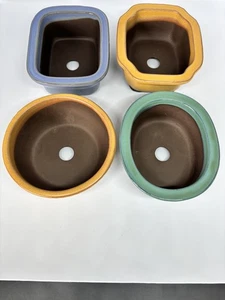 Tokoname Bonsai Vaso in Ceramica Smaltato Set di 4 - Foto 1 di 10
