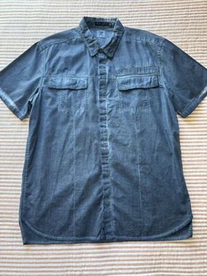 Camisa Marc Ecko Corte y Costura Talla: L Algodón Manga Corta Abotonada Lavado Ácido Preppy Foto 1 de 4